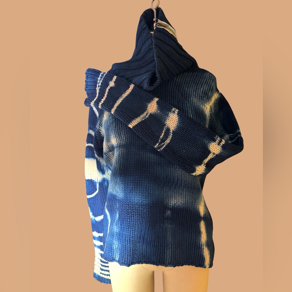 Martin Margiela 6 Line ,indigo tie dye  and Cream Women's Sweater Sz sm